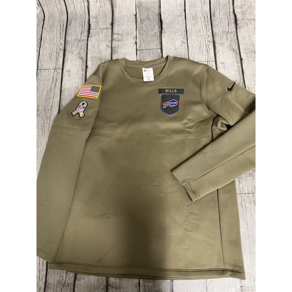 NWOT Men’s Nike Buffalo Bills 2025 Salute To Service Coaches Crewneck Large READ